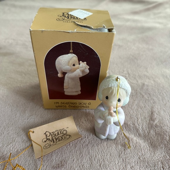 Precious Moments 1987 Ornament I'm Sending You a White Christmas 112372 Enesco - Picture 1 of 13